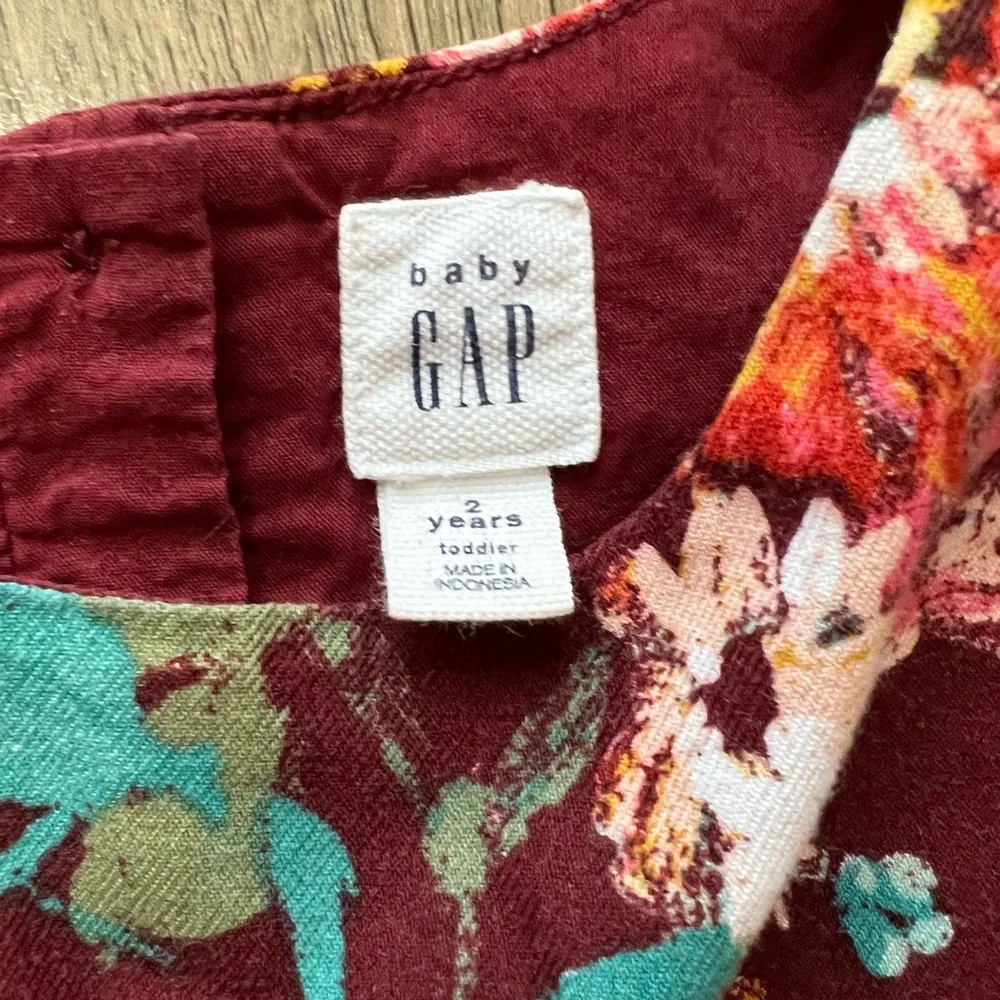 Maroon Floral Baby Gap Dress